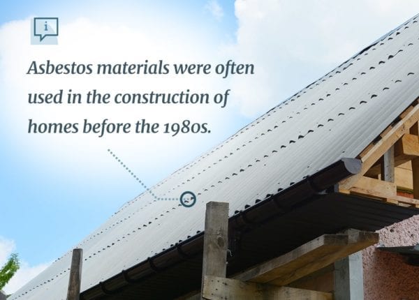 Asbestos materials were often used in the construction of homes before the 1980s.