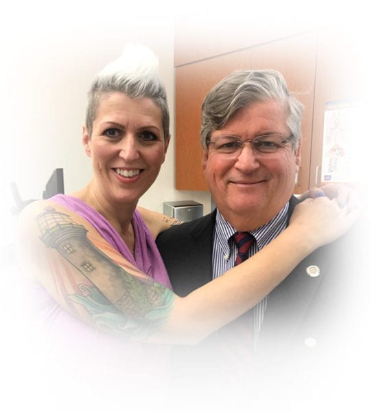 Picture of Heather Von St. James, a mesothelioma survivor, and Dr. David Sugarbaker, a mesothelioma doctor