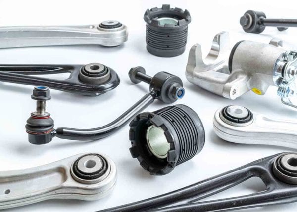 An image of various auto parts similar to the kind that may contain asbestos.