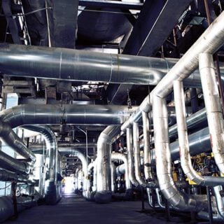 Image of pipes at a water treatment plant